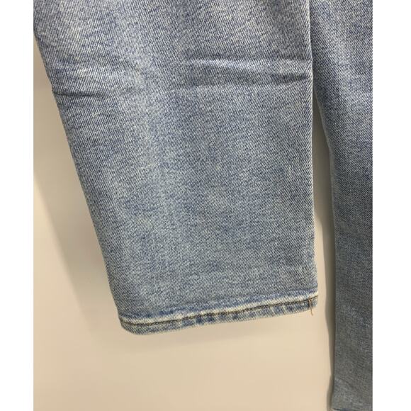 Simple Society Maternity Straight Distressed Stretch Blue Denim Jeans Large NEW - Picture 9 of 12